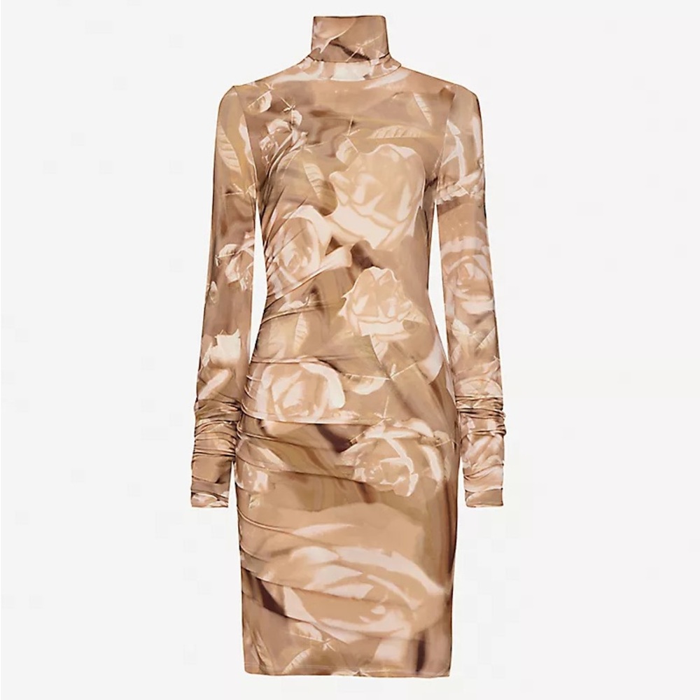 Fenty Floral Print Turtleneck Dress